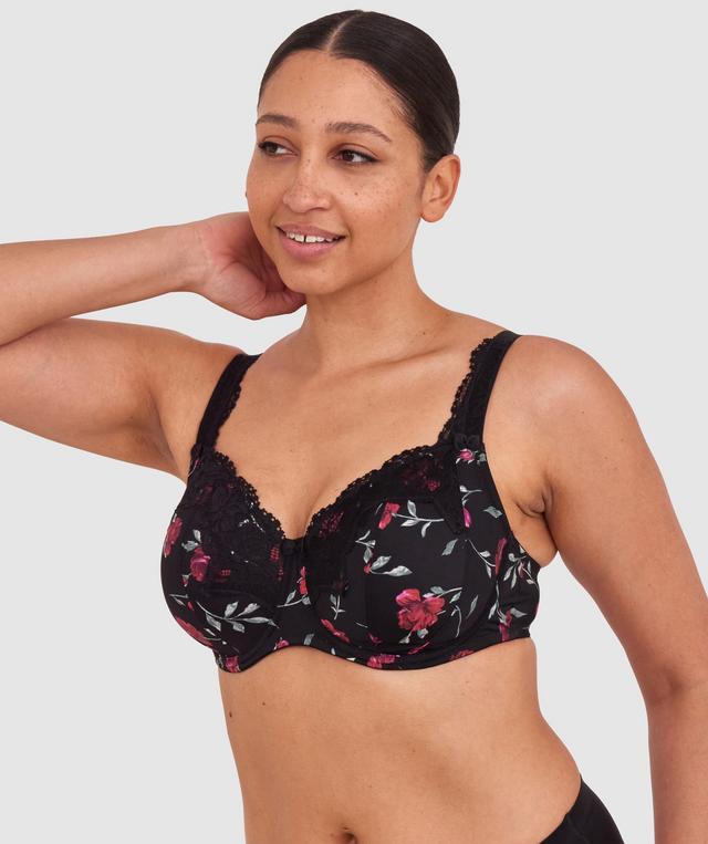 Sapphire Full Coverage Underwire Bra - Print Floral/Black