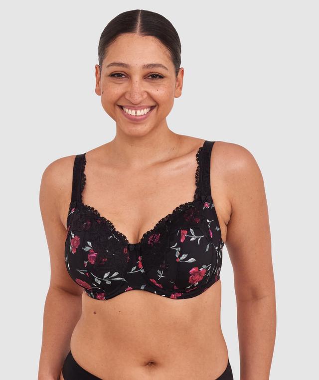 Sapphire Full Coverage Underwire Bra - Print Floral/Black