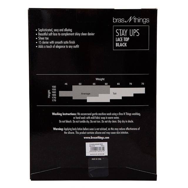 Lace Top Stay Up Stockings - Black