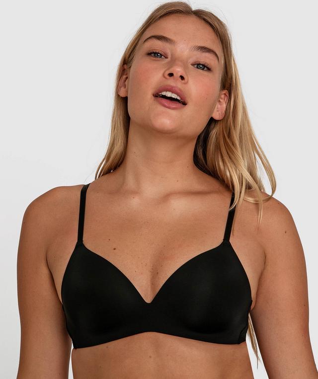Jewel Contour Plunge Wirefree Bra - Black