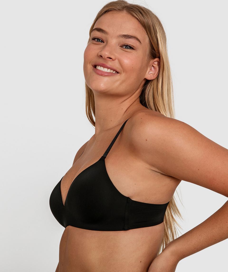 Jewel Contour Plunge Wirefree Bra - Black