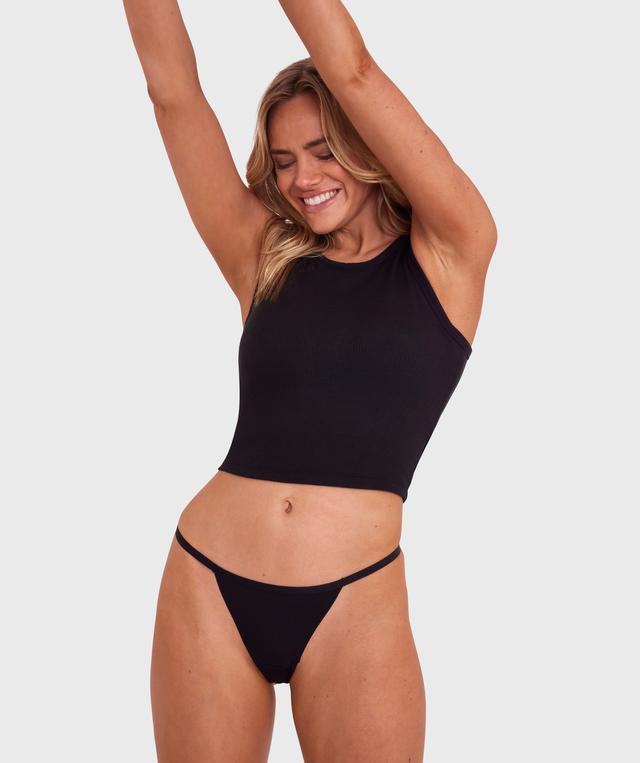 Smooth Comfort String Knicker - Black