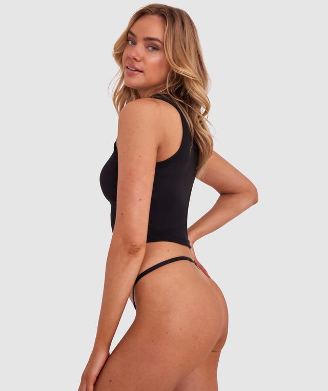 Smooth Comfort String Knicker - Black