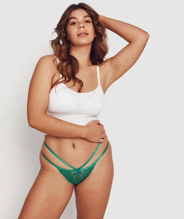 Romance Mini V Knicker - Dark Green