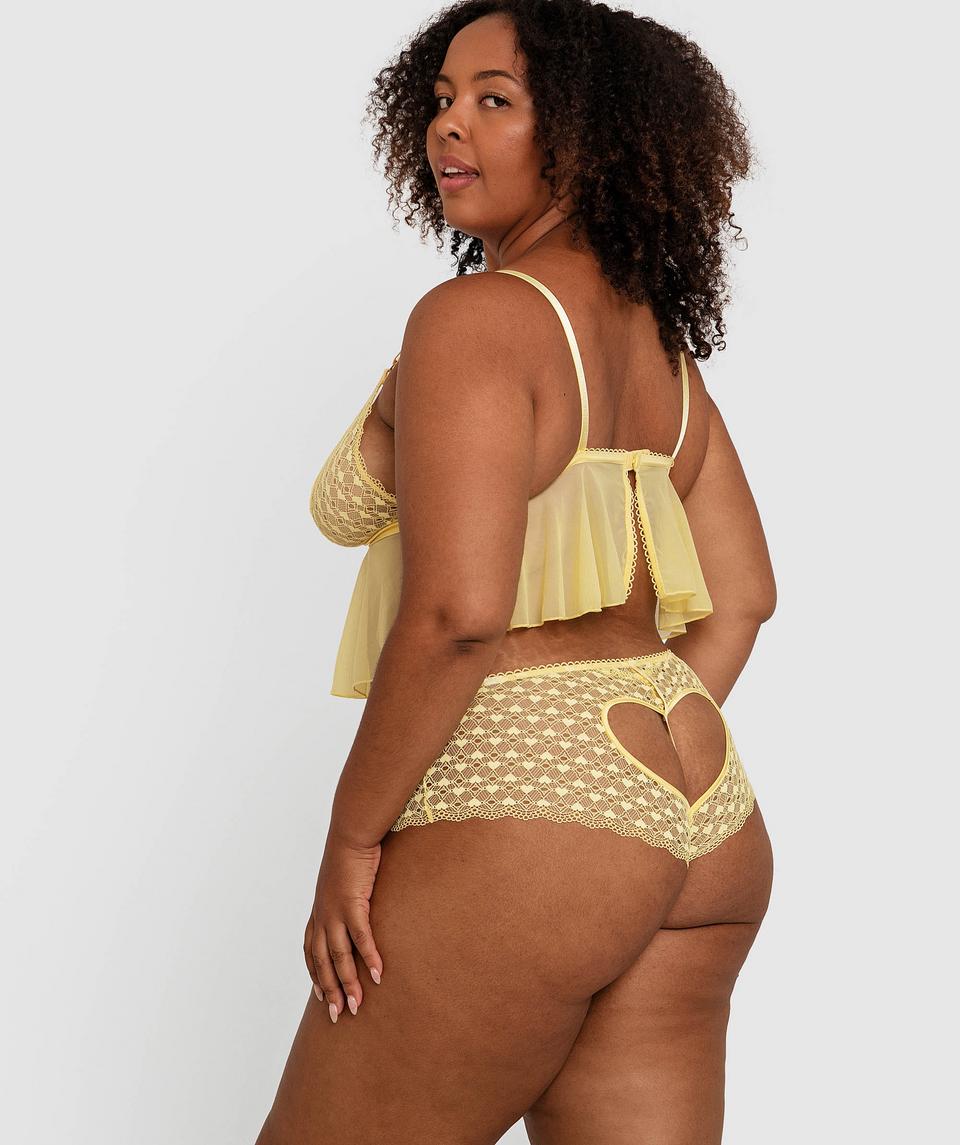 Night Games Sweetheart French Knicker - Light Yellow