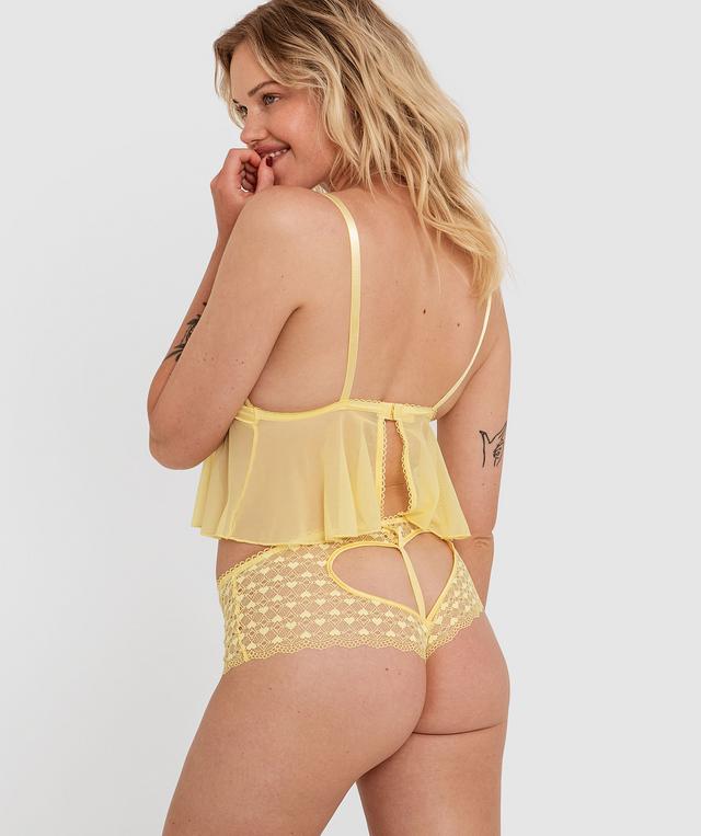 Night Games Sweetheart French Knicker - Light Yellow
