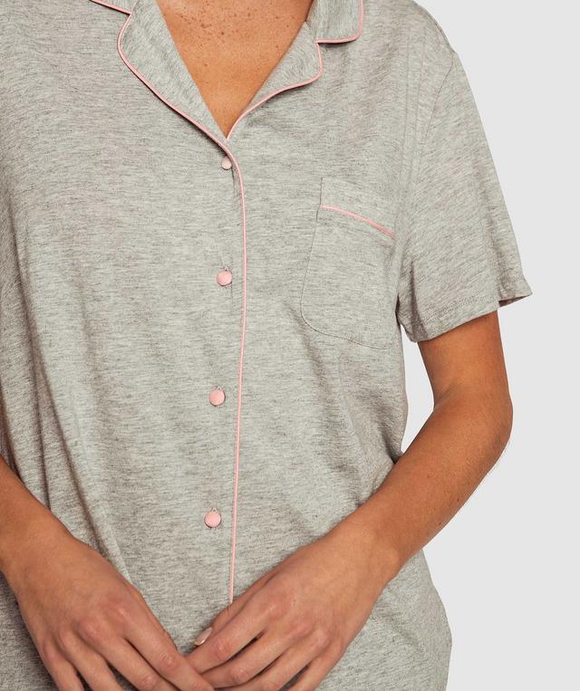 Antoinette PJ Set - Grey/Light Pink