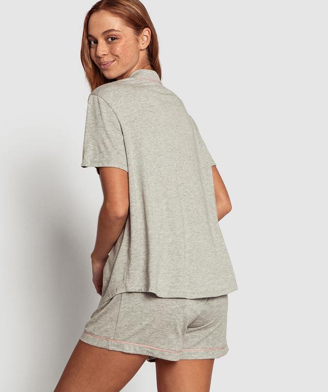 Antoinette PJ Set - Grey/Light Pink
