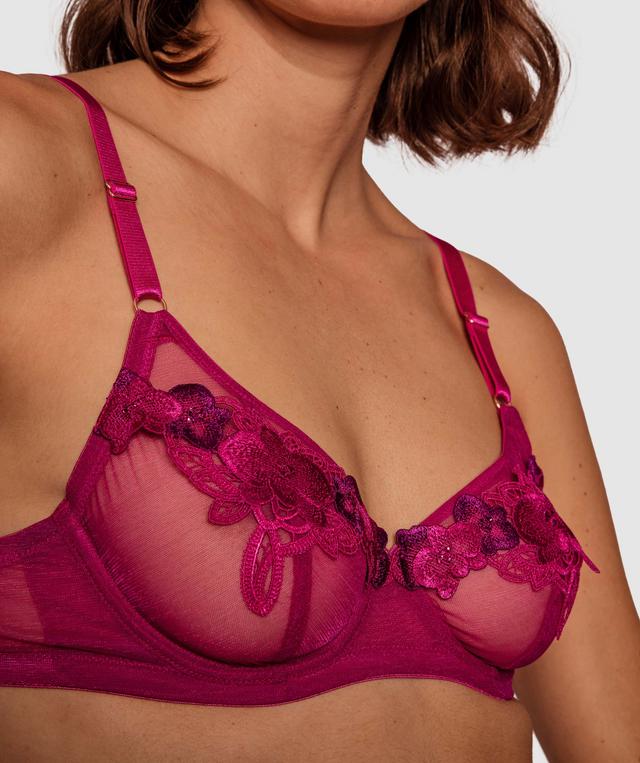 Night Games Orchid Bloom Underwire Soft Cup Bra - Magenta