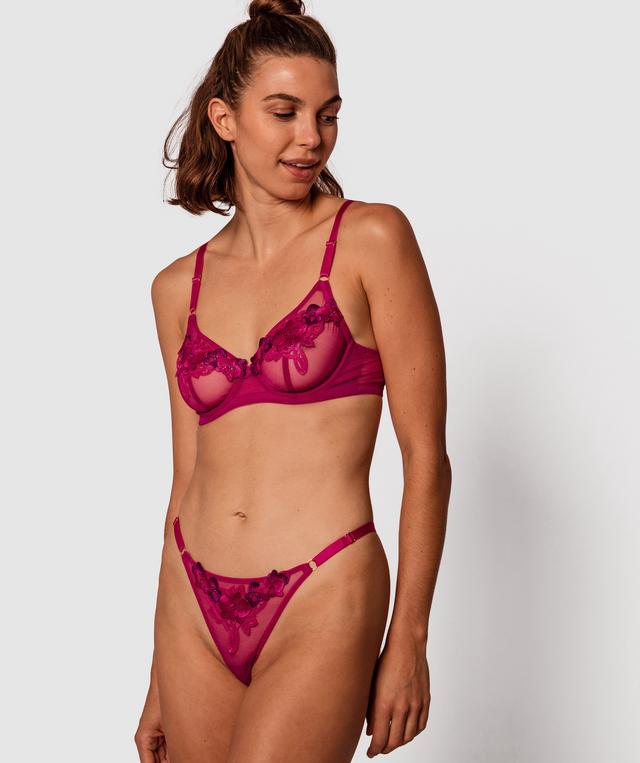 Night Games Orchid Bloom Underwire Soft Cup Bra - Magenta