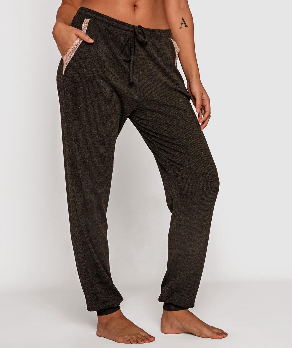 Dance Muse Lace Jogger Pants - Dark Grey
