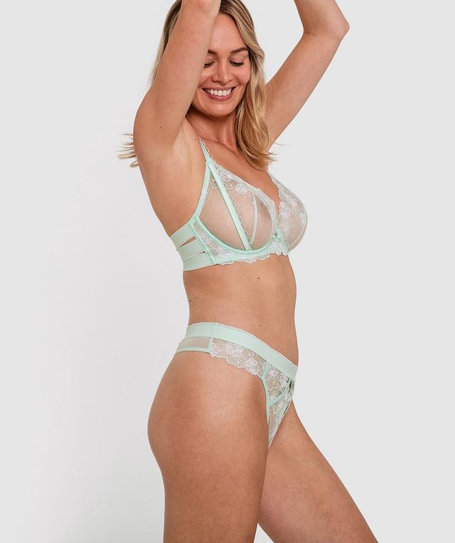 Enchanted Sweet Pea V String - Mint Green