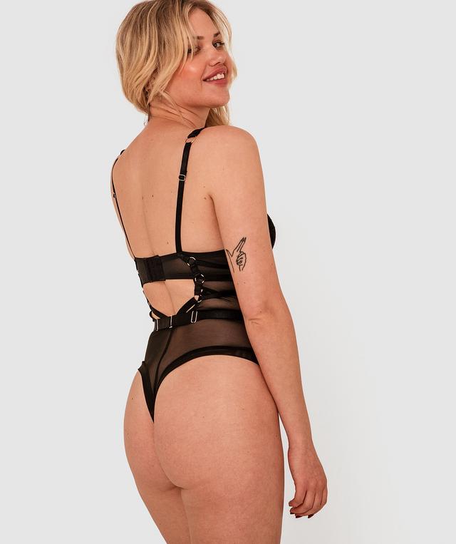 Vamp Where Love Grows Push Up Bodysuit - Black