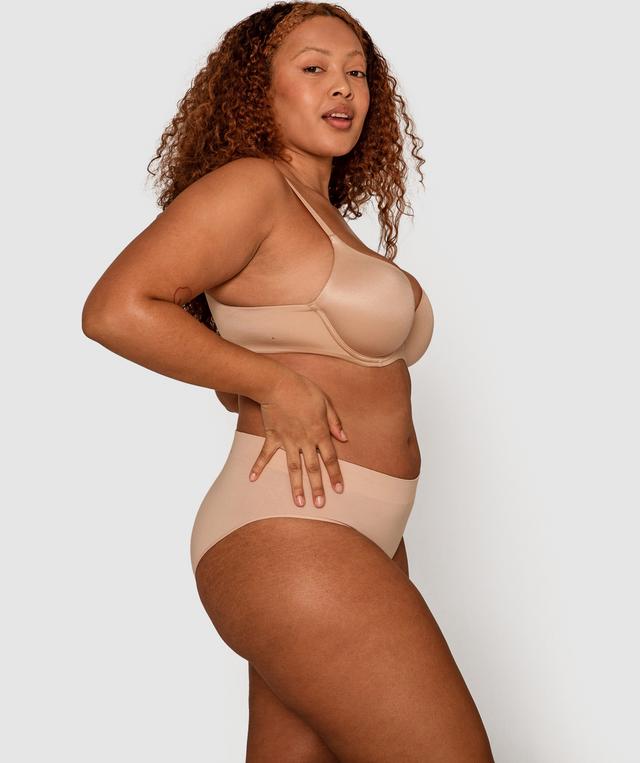 Seamless With Cotton Midi Brief - Blush Pink
