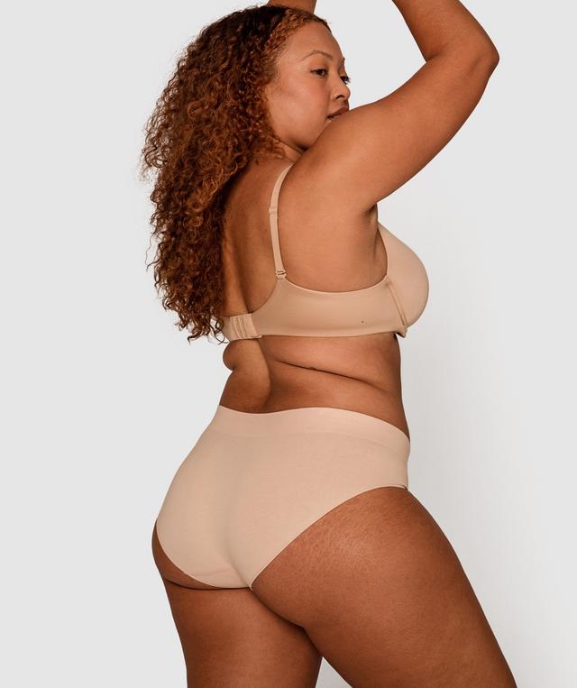 Seamless With Cotton Midi Brief - Blush Pink