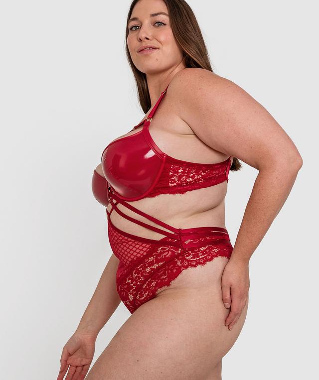 Night Games Voguish Push Up Bodysuit - Dark Red