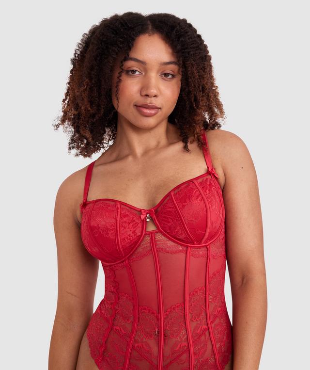 Bethany Underwire Bodysuit - Red