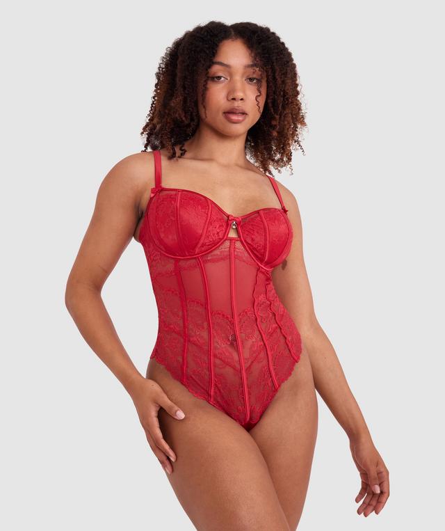 Bethany Underwire Bodysuit - Red