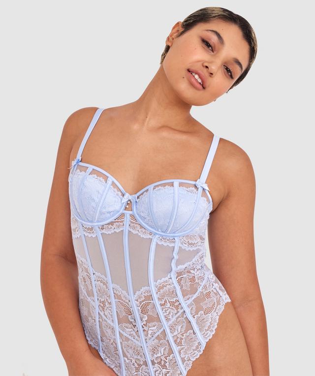 Bethany Underwire Bodysuit - Light Blue