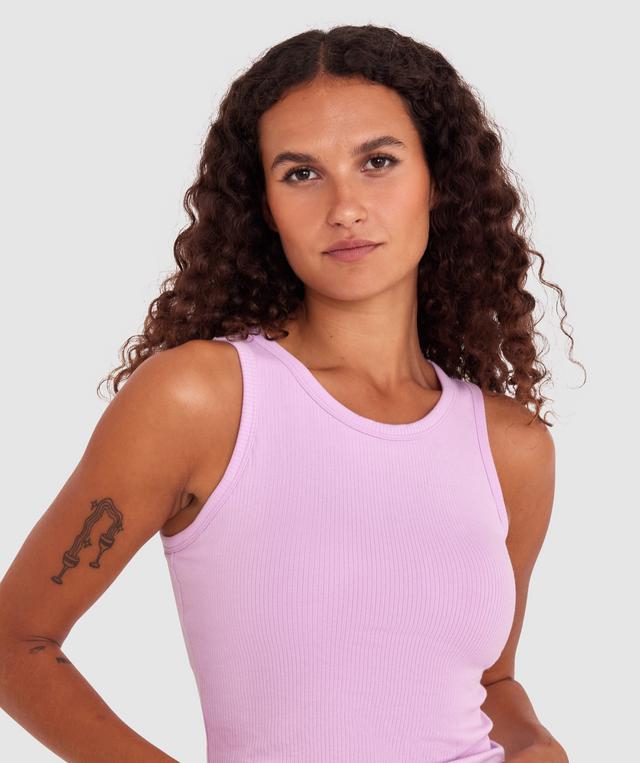 Rib Tank with Shelf Bra - Lavender