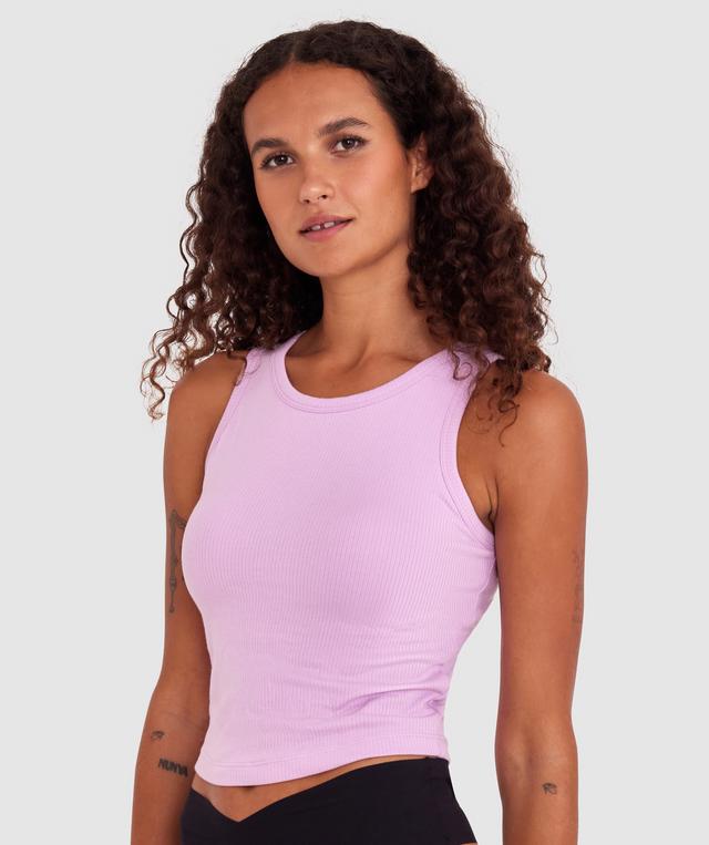 Rib Tank with Shelf Bra - Lavender