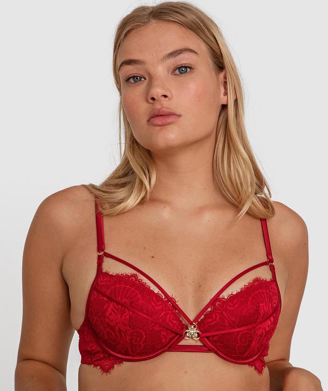 Ingrid Push Up Bra - Dark Red