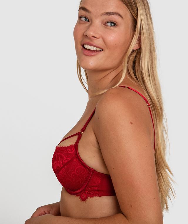 Ingrid Push Up Bra - Dark Red