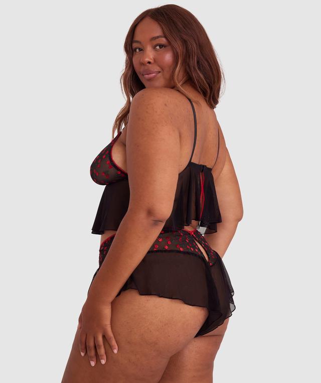 Night Games Cherry Pop French Knicker - Black