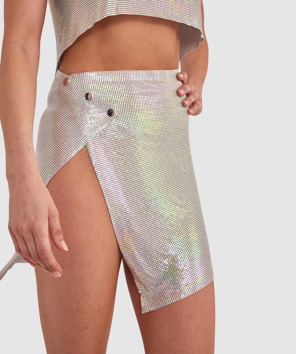 Night Games Ultra Shimmer Skirt - Silver