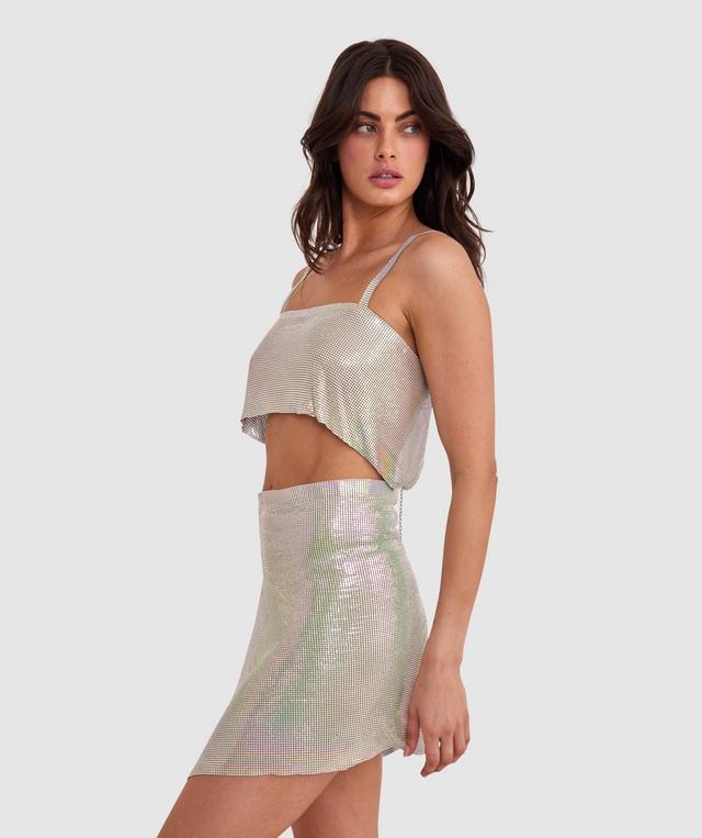 Night Games Ultra Shimmer Skirt - Silver