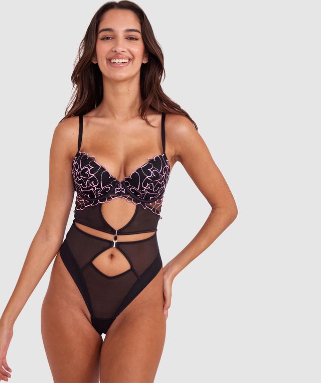 Demi Push Up Bodysuit - Black