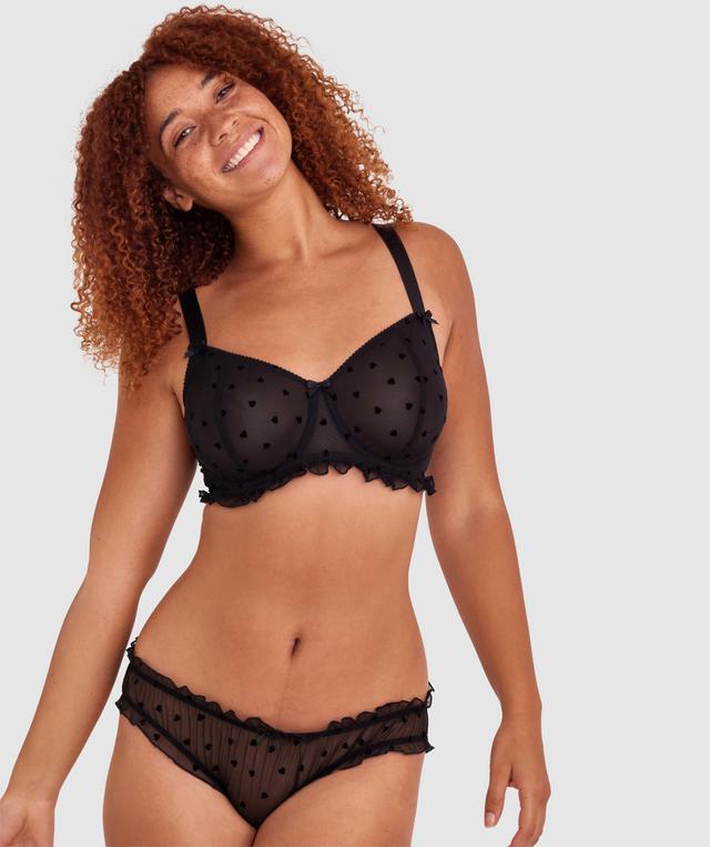 Stolen Hearts Full Coverage Underwire Bra - Black
