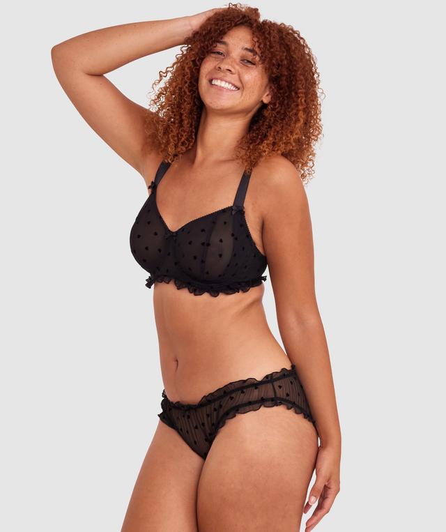 Stolen Hearts Full Coverage Underwire Bra - Black