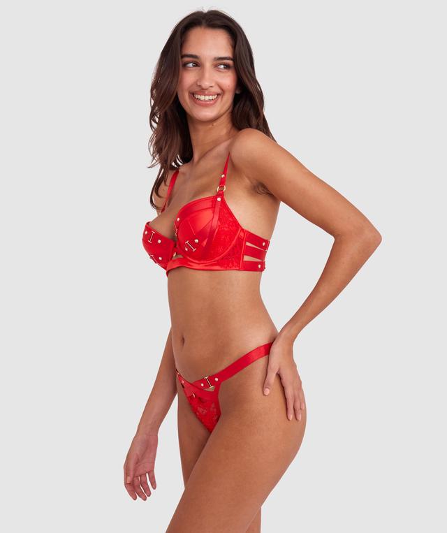 Vamp Don't You Dare Crotchless Knicker - Red