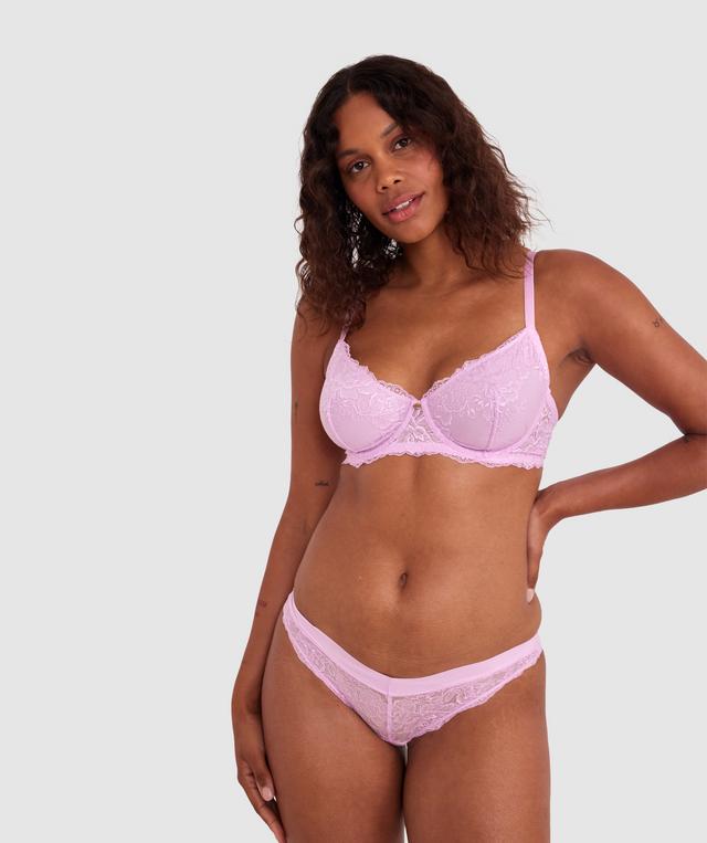 Luxe Lace Underwire Bra - Pink