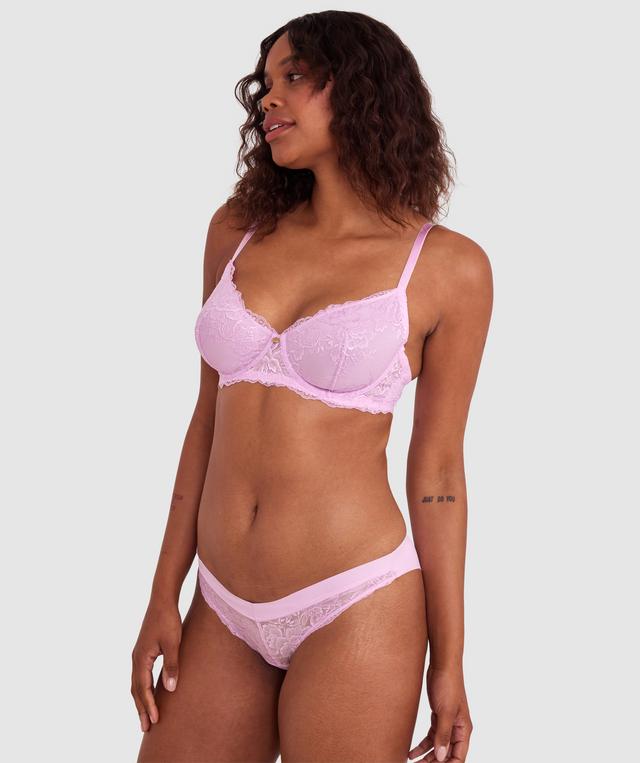 Luxe Lace Underwire Bra - Pink