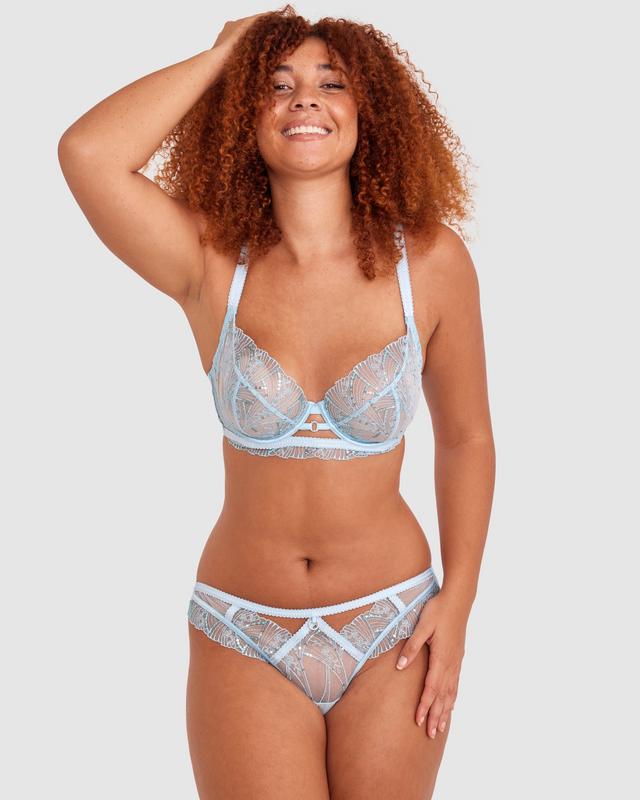 Enchanted Fonda High Leg Brazilian Knicker - Light Blue