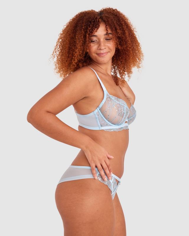 Enchanted Fonda High Leg Brazilian Knicker - Light Blue