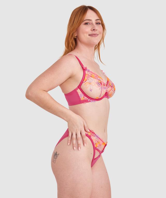 Enchanted Mi Amor High Leg Brazilian Knicker - Dark Pink