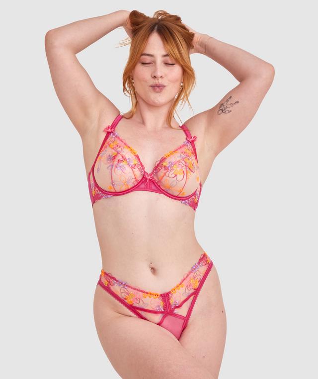 Enchanted Mi Amor High Leg Brazilian Knicker - Dark Pink