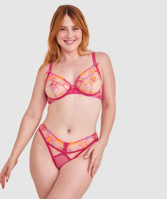 Enchanted Mi Amor High Leg Brazilian Knicker - Dark Pink