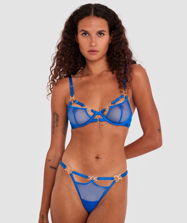 Night Games No Filter Underwire & Mini V Set - Cobalt Blue