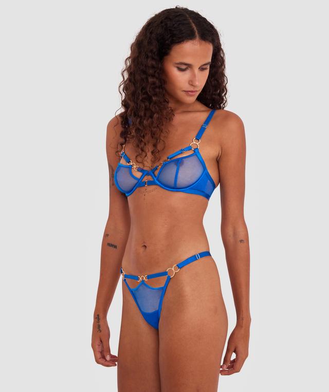Night Games No Filter Underwire & Mini V Set - Cobalt Blue