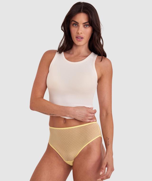 Lola High Waist Brazilian Knicker - Light Yellow