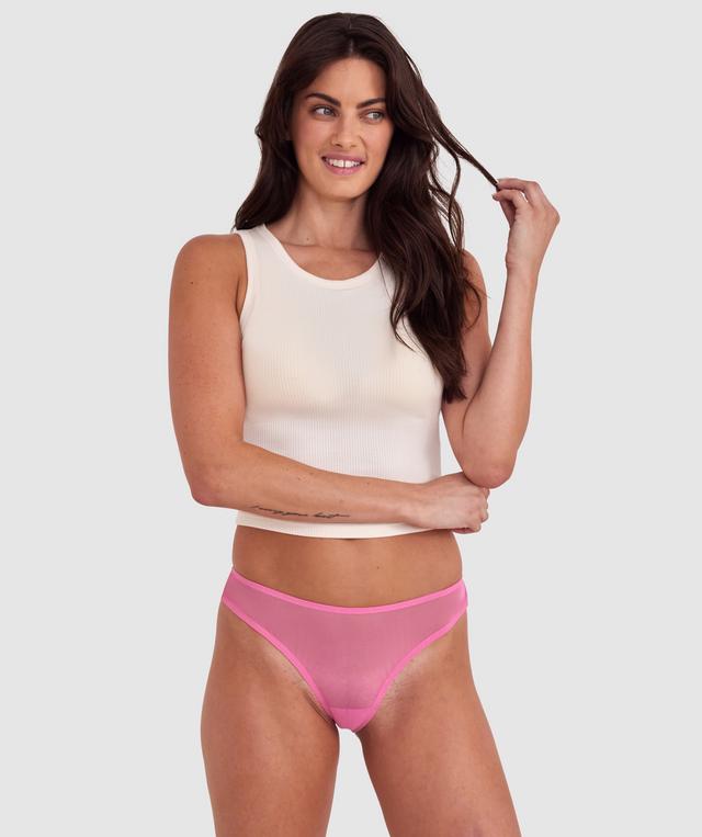 Mesh Basics High Leg Brazilian - Pink