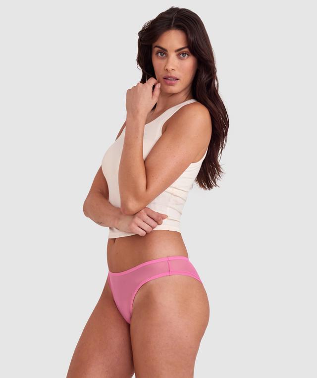 Mesh Basics High Leg Brazilian - Pink