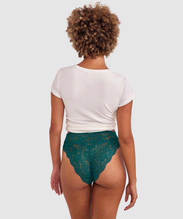 Sara High Waist Brazilian Knicker - Dark Green