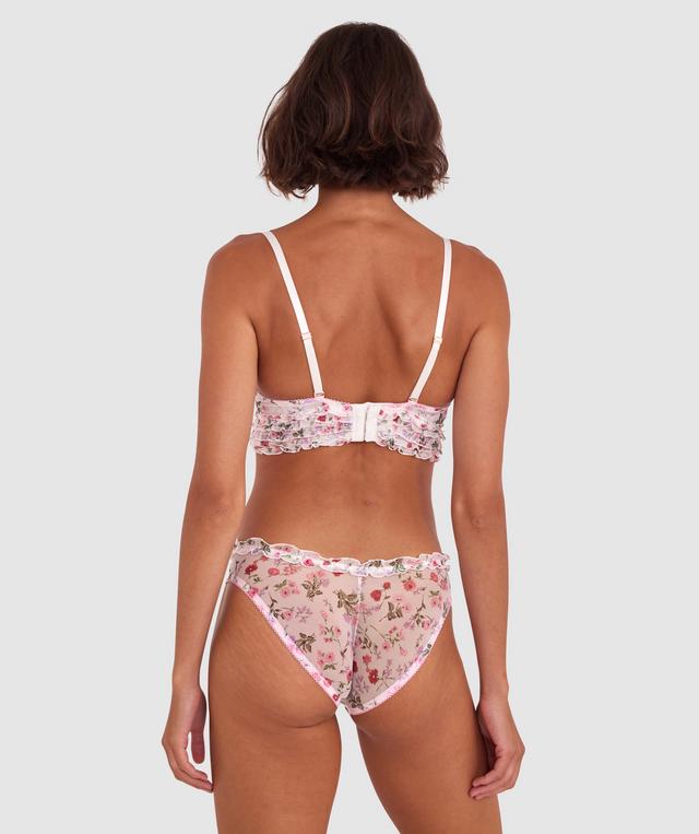 Mia Push Up Longline Bra - Ivory Floral Print