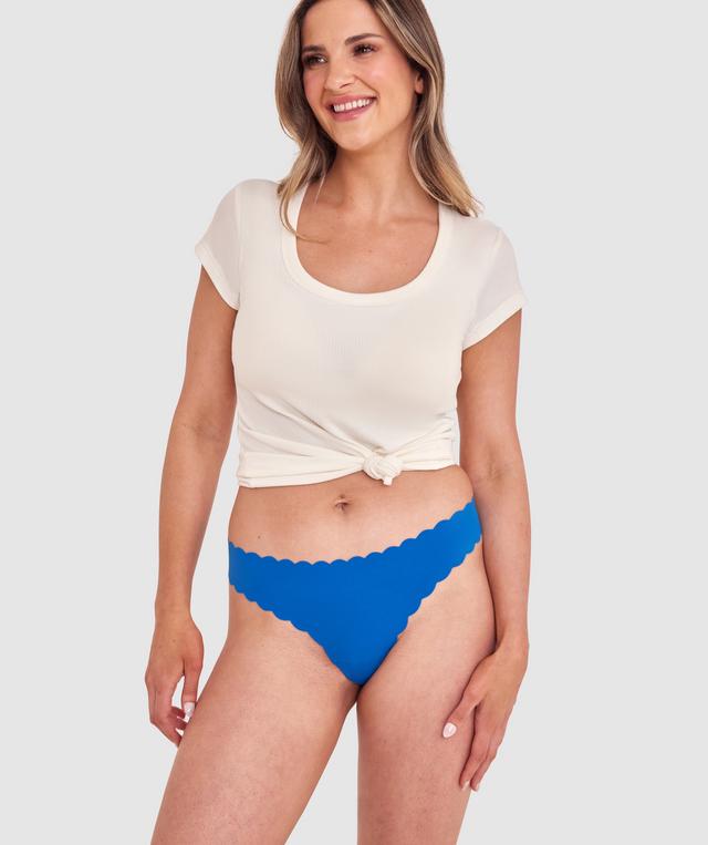 Smooth Comfort Scallop G String - Dark Blue