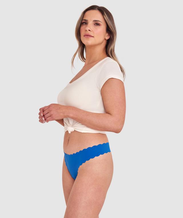 Smooth Comfort Scallop G String - Dark Blue